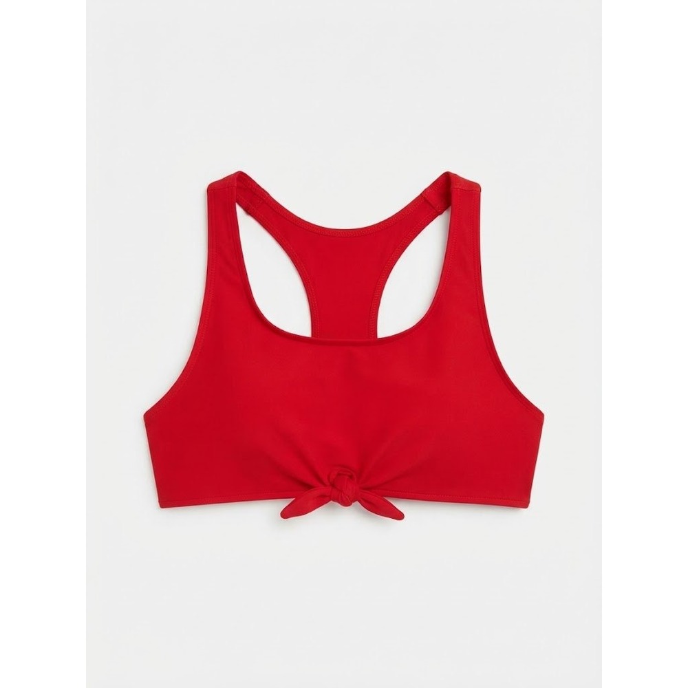 No Boundaries Bikini Top Womens L Red Excellent Front Knot Racerback NBS29308T